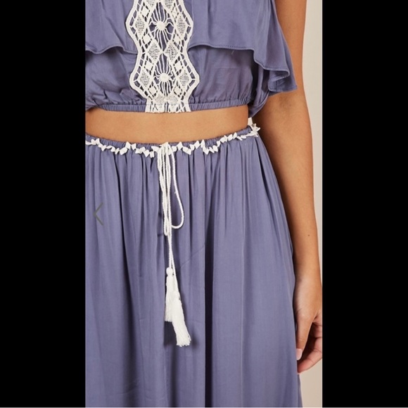 Showpo blue two piece strapless maxi set - Picture 3 of 8